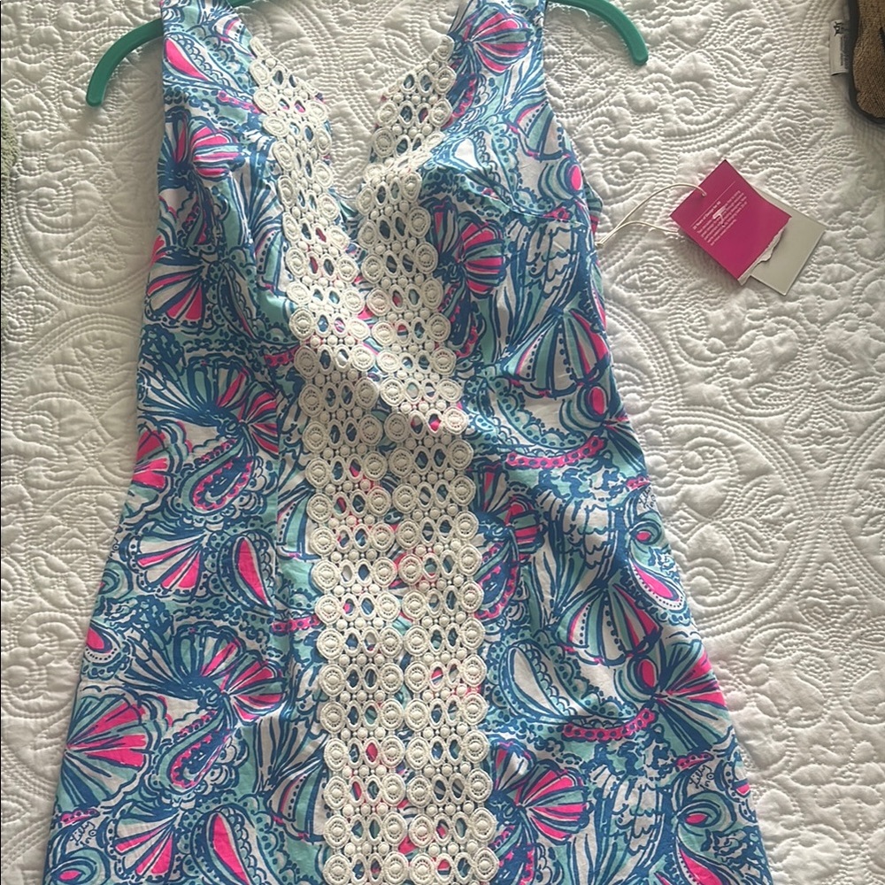 Lilly Pulitzer Vibrant Pink and Blue Dress